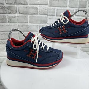 Tommy Hilfiger Vintage 90s Women's 7 Distressed Denim Chunky Platform Sneakers